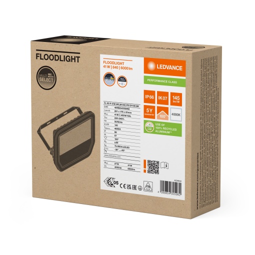 FLOODLIGHT 50 41W 6KLM 840 PS SY100 BK
