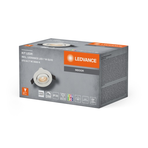 KIT LEDr GU10 8.3W CRI90 4000K DIM