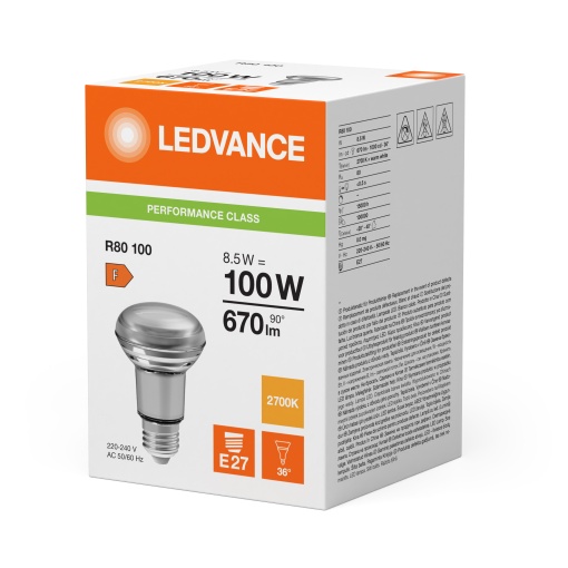 LED R80 P 8.5W 827 E27