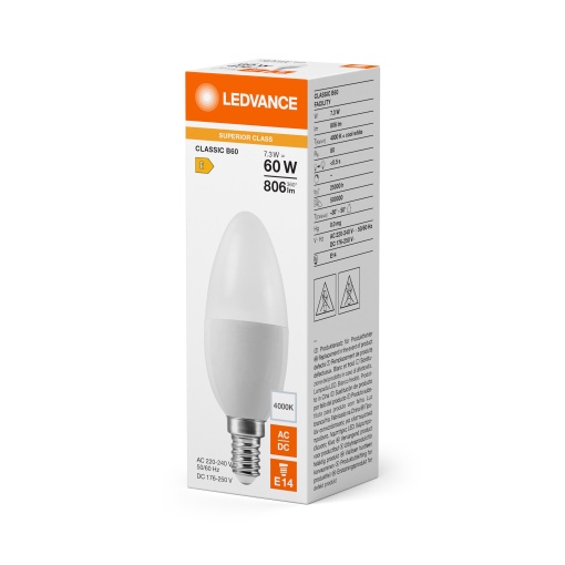 LED CLASSIC LAMPS FOR FACILITIES S 7.3W 840 Frosted E14