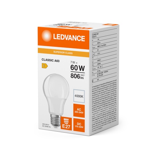 LED CLASSIC LAMPS FOR FACILITIES S 7W 840 Frosted E27