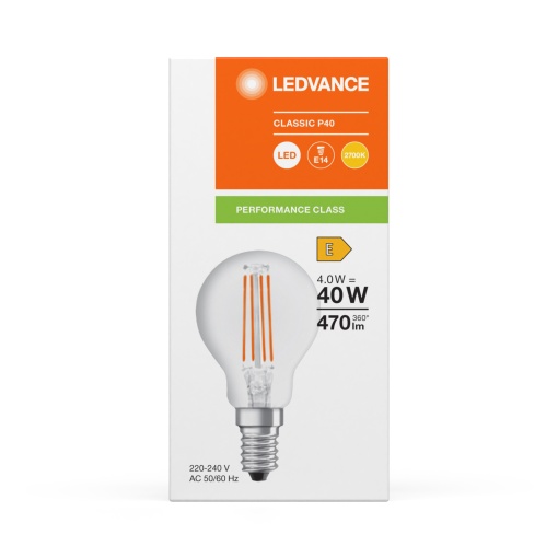 LED CLASSIC P P 4W 827 Clear E14