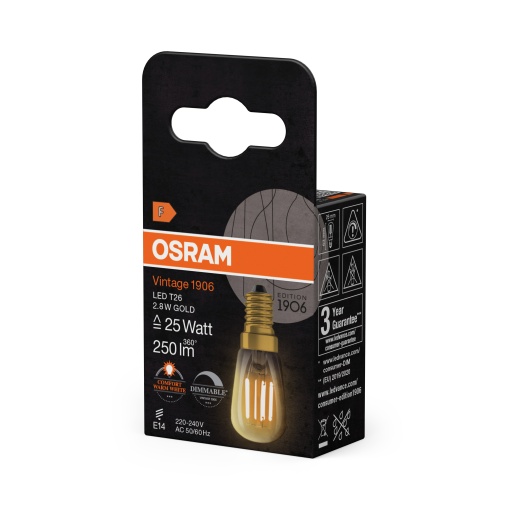 Vintage 1906 LED Special Shapes Dimmable 2.8W 822 Gold E14