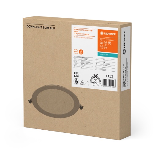 DOWNLIGHT SLIM ALU 205 22 W 4000 K WT