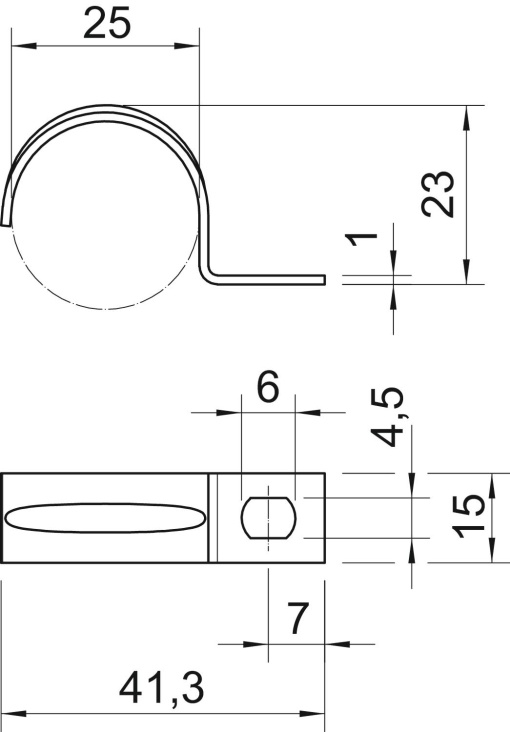Abraçadeira metálica uma patilha 25mm Aço eletrozincado