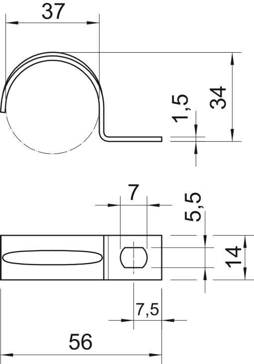 Abraçadeira metálica uma patilha 37mm Aço eletrozincado