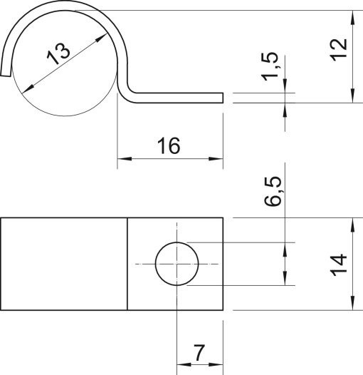 Abraçadeira metálica uma patilha 13mm Aço eletrozincado