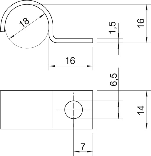 Abraçadeira metálica uma patilha 18mm Aço eletrozincado