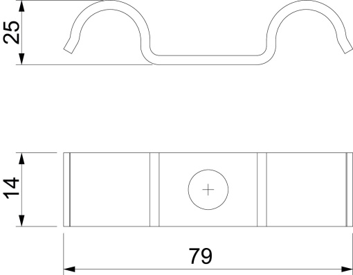 Abraçadeira metálica duas patilhas 25mm Aço eletrogalvanizado
