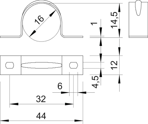 Abraçadeira metálica duas patilhas 16mm Alumínio