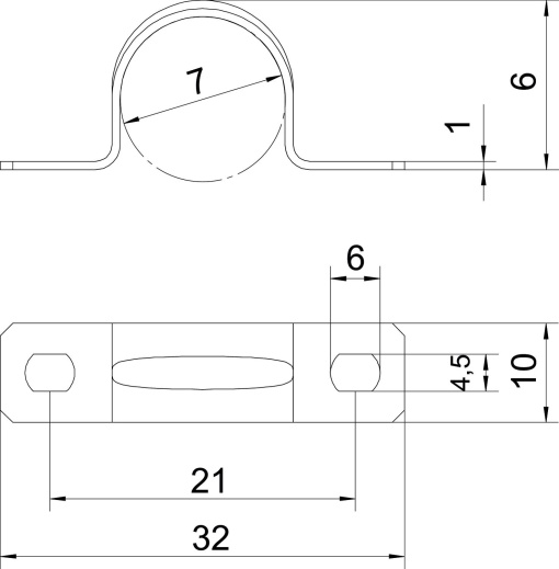 Abraçadeira metálica duas patilhas 7mm Aço eletrogalvanizado
