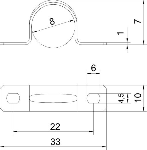 Abraçadeira metálica duas patilhas 8mm Aço eletrozincado