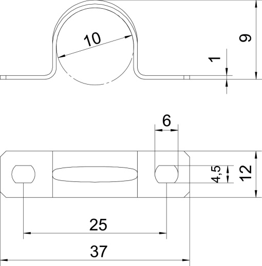 Abraçadeira metálica duas patilhas 10mm Aço eletrogalvanizado