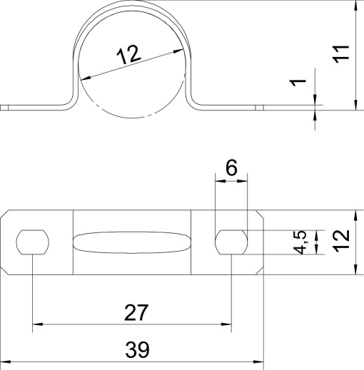 Abraçadeira metálica duas patilhas 12mm Aço eletrogalvanizado