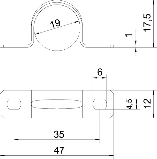 Abraçadeira metálica duas patilhas 19mm Aço eletrogalvanizado