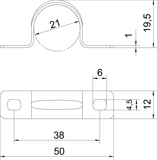 Abraçadeira metálica duas patilhas 21mm Aço eletrogalvanizado