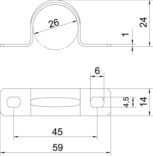 Abraçadeira metálica duas patilhas 26mm Aço eletrogalvanizado