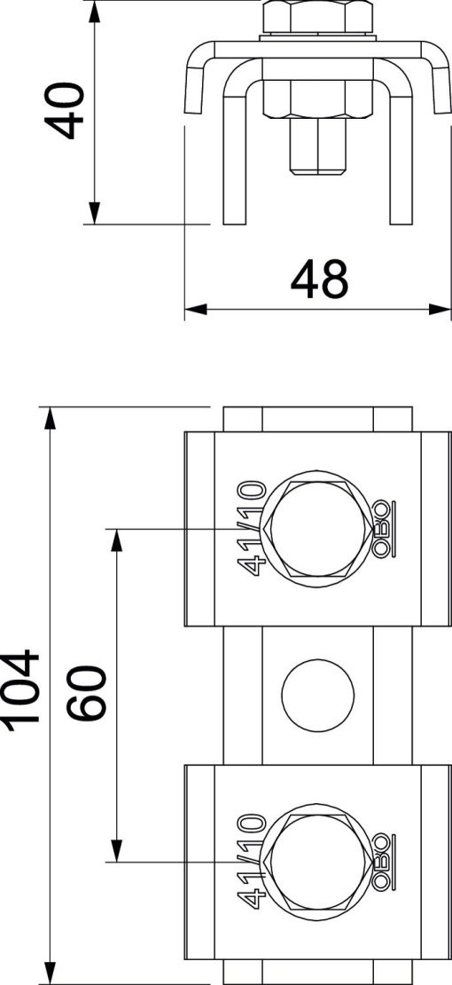 União de perfil Perfis MS 41 100x4mm Aço inoxidável A4 1.4571 brilhante, pós-tratamento