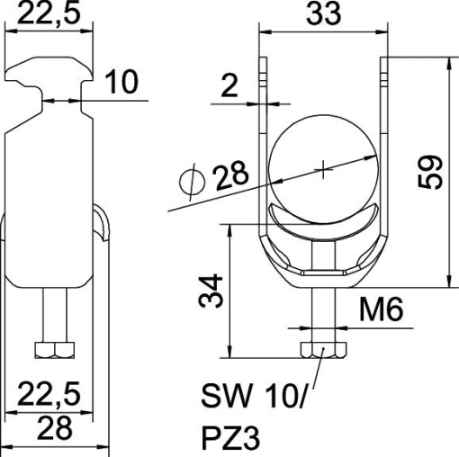 Abraçadeira BBS 2056 22-28mm Aço inoxidável, livre de ferrugem A2 1.4301 brilhante, pós-tratamento