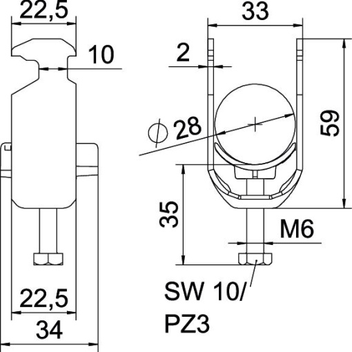 Abraçadeira BBS 2056 22-28mm Alumínio
