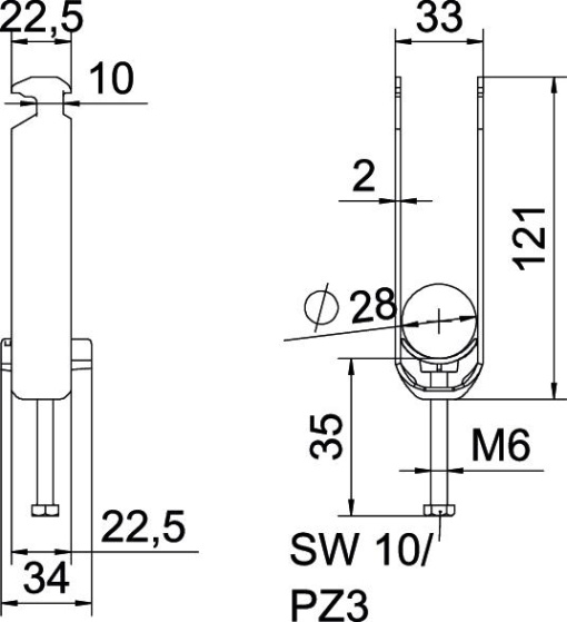 Abraçadeira BBS 2056 tripla 22-28mm Alumínio