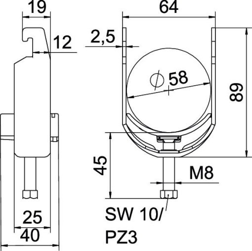 Abraçadeira BBS 2056 52-58mm Alumínio