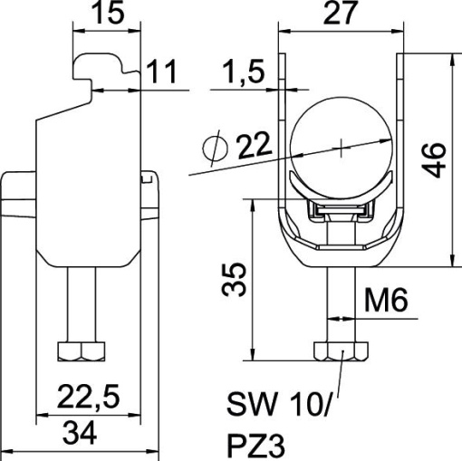 Abraçadeira BBS 2056 16-22mm Alumínio