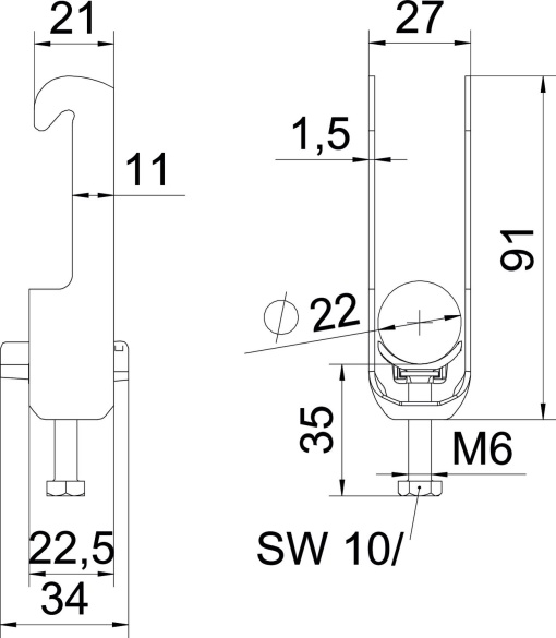 Abraçadeira BBS 2056 16-22mm Alumínio