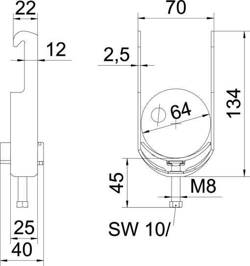 Abraçadeira BBS 2056 58-64mm Alumínio