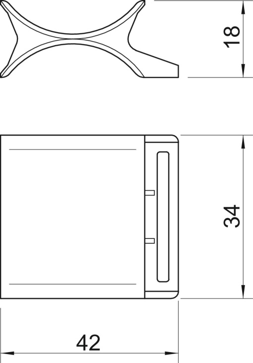 Placa dupla 34-40mm Polipropileno cinzento claro RAL 7035