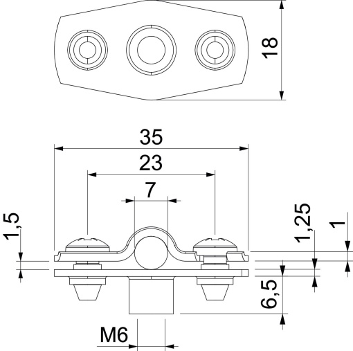 Abraçadeira metálica com rosca M6 6-7mm Aço inoxidável, livre de ferrugem 1.4301 A2 1.4301