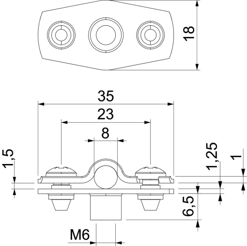 Abraçadeira metálica com rosca M6 7-8mm Aço inoxidável, livre de ferrugem 1.4301 A2 1.4301