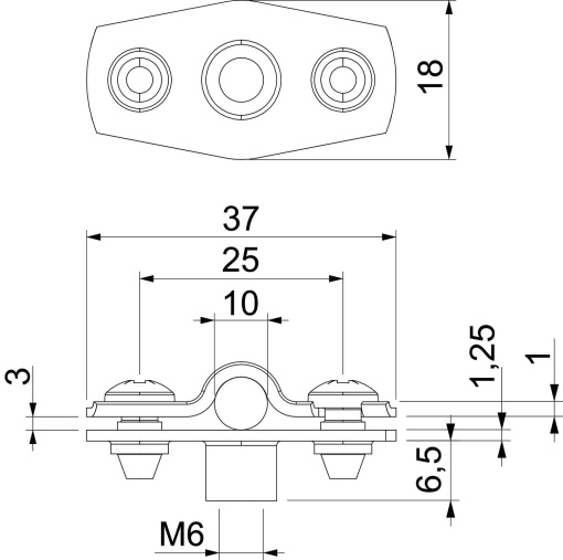 Abraçadeira metálica com rosca M6 8-10mm Aço inoxidável, livre de ferrugem 1.4301 A2 1.4301