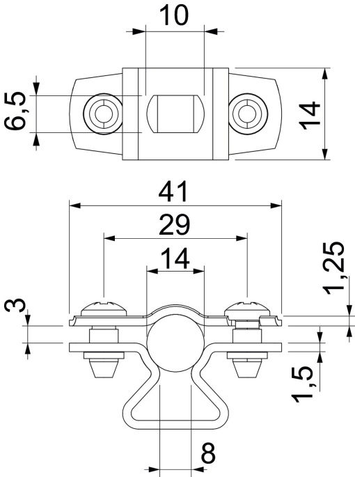 Abraçadeira metálica com furo oblongo 12-14mm Aço eletrogalvanizado