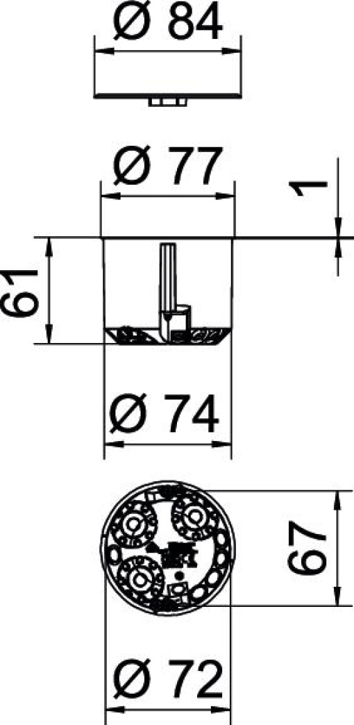 Caixa de aparelhagem HW com tampa Ø74mm, H61mm Polipropileno cor-de-laranja