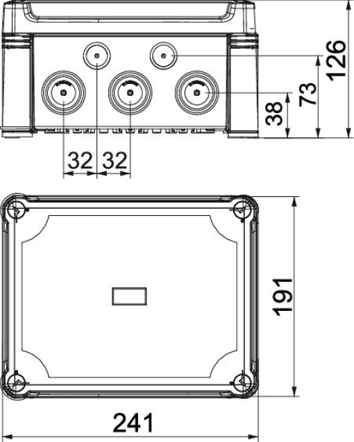 Caixa de derivação com tampa vermelha 240x191x125 Policarbonato pretovermelho