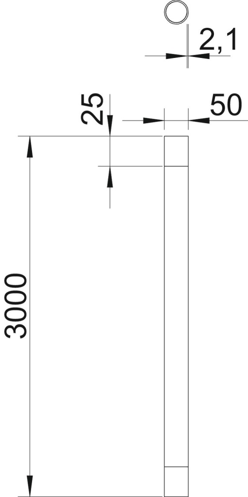 Tubo de alumínio com rosca M50x1,5,3000 Alumínio