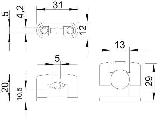 Abraçadeira SOM 5-13mm Poliestireno cinzento claro RAL 7035