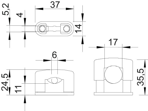 Abraçadeira SOM 6-17mm Poliestireno cinzento claro RAL 7035