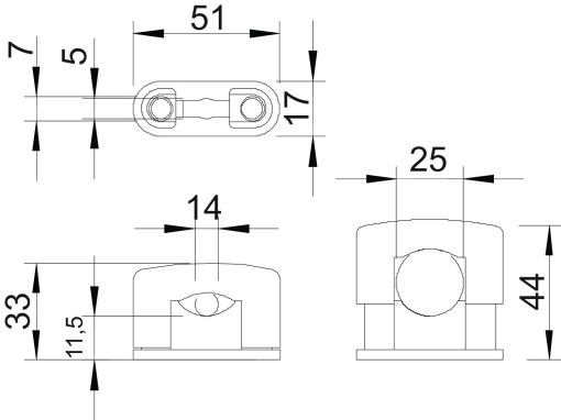 Abraçadeira SOM 15-25mm Poliestireno cinzento claro RAL 7035