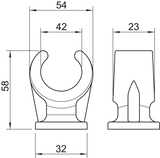 Abraçadeira com pé 40-42mm Polipropileno cinzento claro RAL 7035