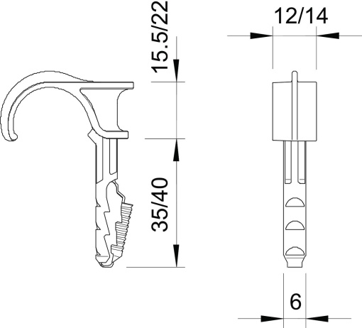 Abraçadeira com bucha simples 22-30mm Poliamida cinzento claro RAL 7035