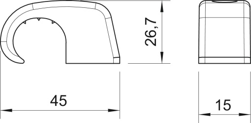 Abraçadeira de prego sem prego 21-25mm Polipropileno cinzento claro RAL 7035
