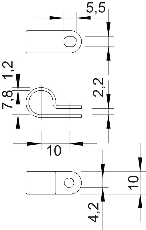 Abraçadeira metálica 8mm Poliamida cinzento claro RAL 7035