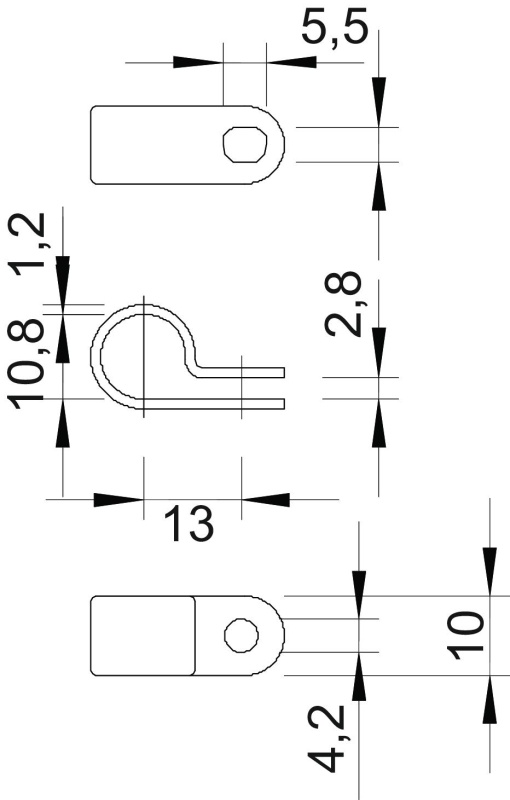 Abraçadeira metálica 11mm Poliamida cinzento claro RAL 7035