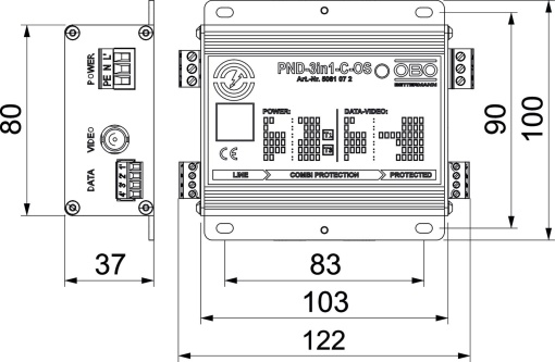 Descarregador combinado 3 em 1 para CCTV analógico 230V