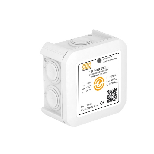 Descarregador de sobretensões para PABX 170V Plástico branco