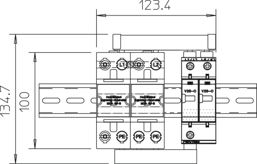 Conjunto de proteção 2 polos com sinalização remota 255V