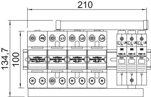 Conjunto de proteção versão de 4 polos 255V