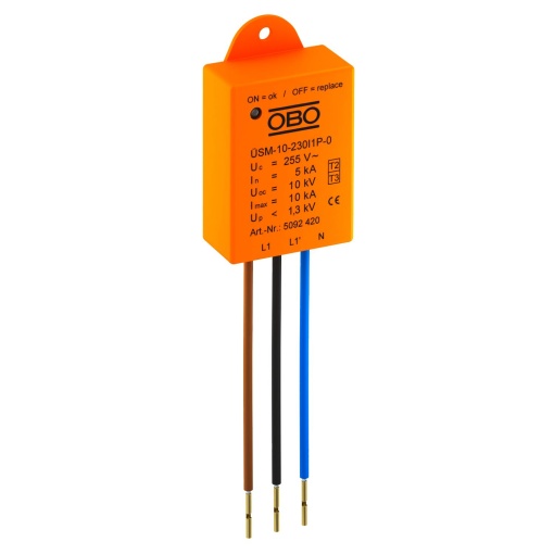 Descarregador de sobretensões para lâmpadas LED com 1 fase 230V